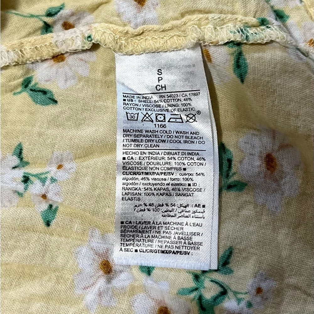 Women’s Yellow Floral Ruffle Smocked Spring Summer Sundress Size S - Picture 5 of 5